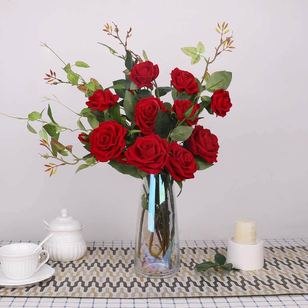 Artificial Rose Flowers with Vase