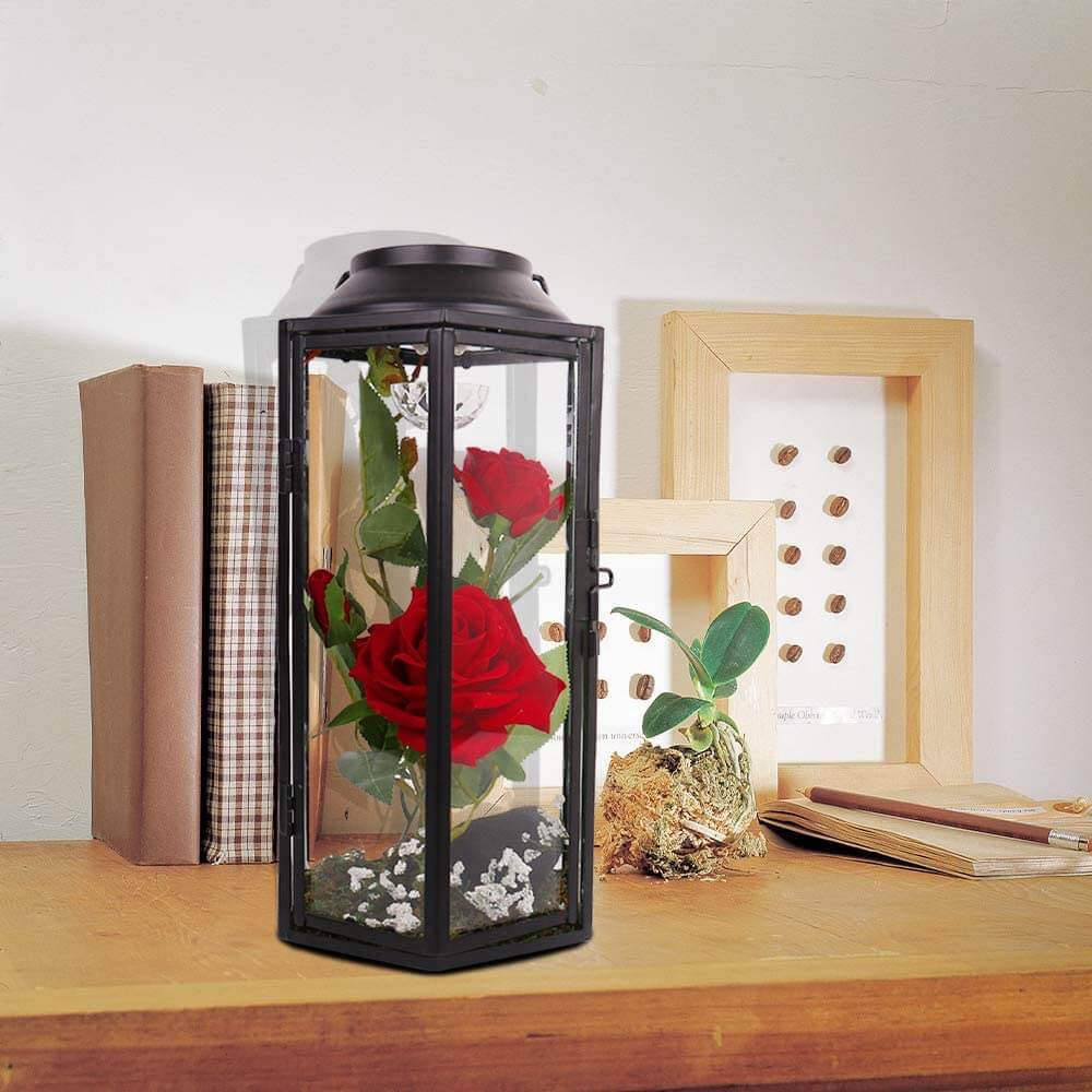 Rose Gift LED Light in Hexagonal Glass - Image 7