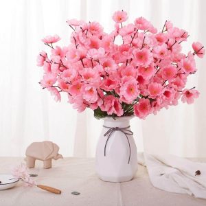 Fake Silk Peach Blossom Flowers